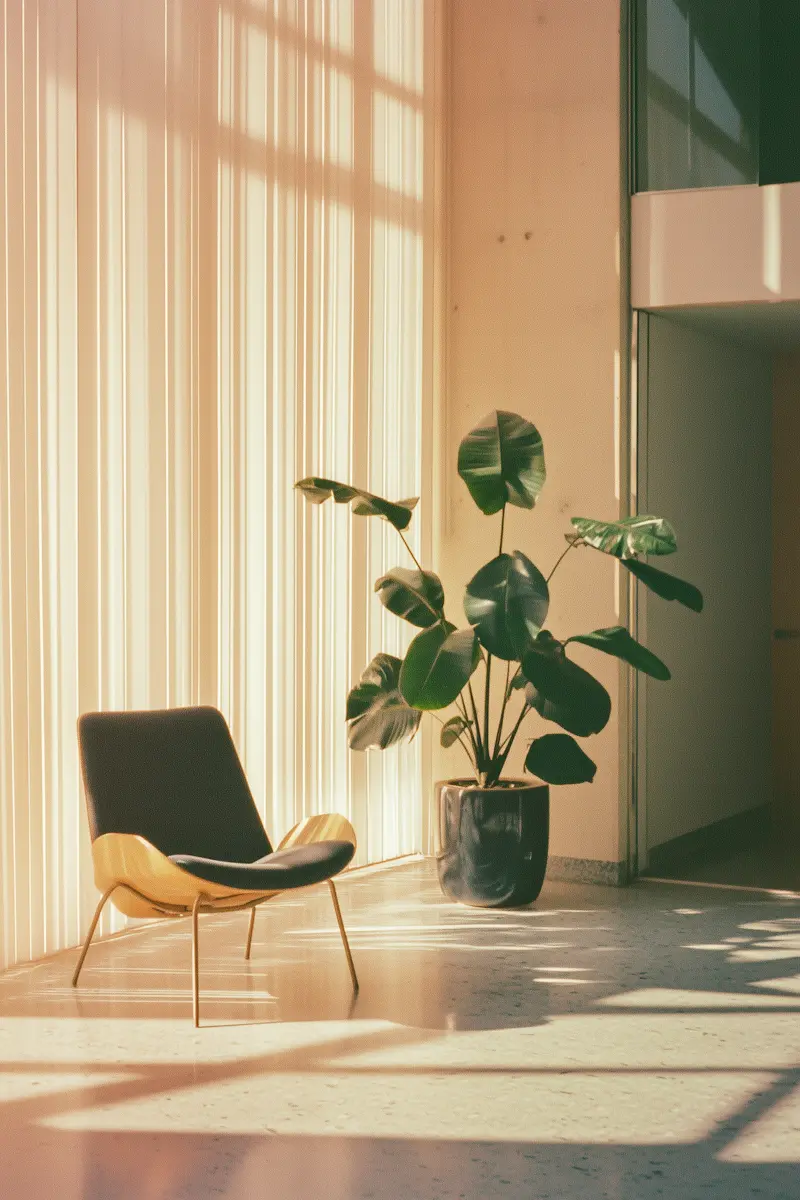 Waiting room with plant